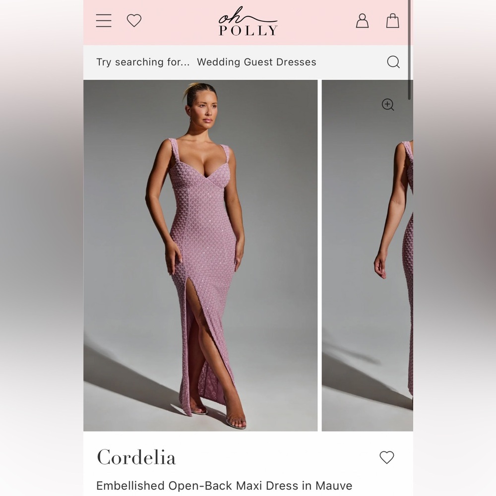 CORDELIA Oh Polly Mauve Embellished Maxi Dress